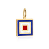 Letter W, Nautical Flag Solid Gold Large Charm