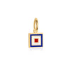 Letter W, Nautical Flag Solid Gold Mini Charm