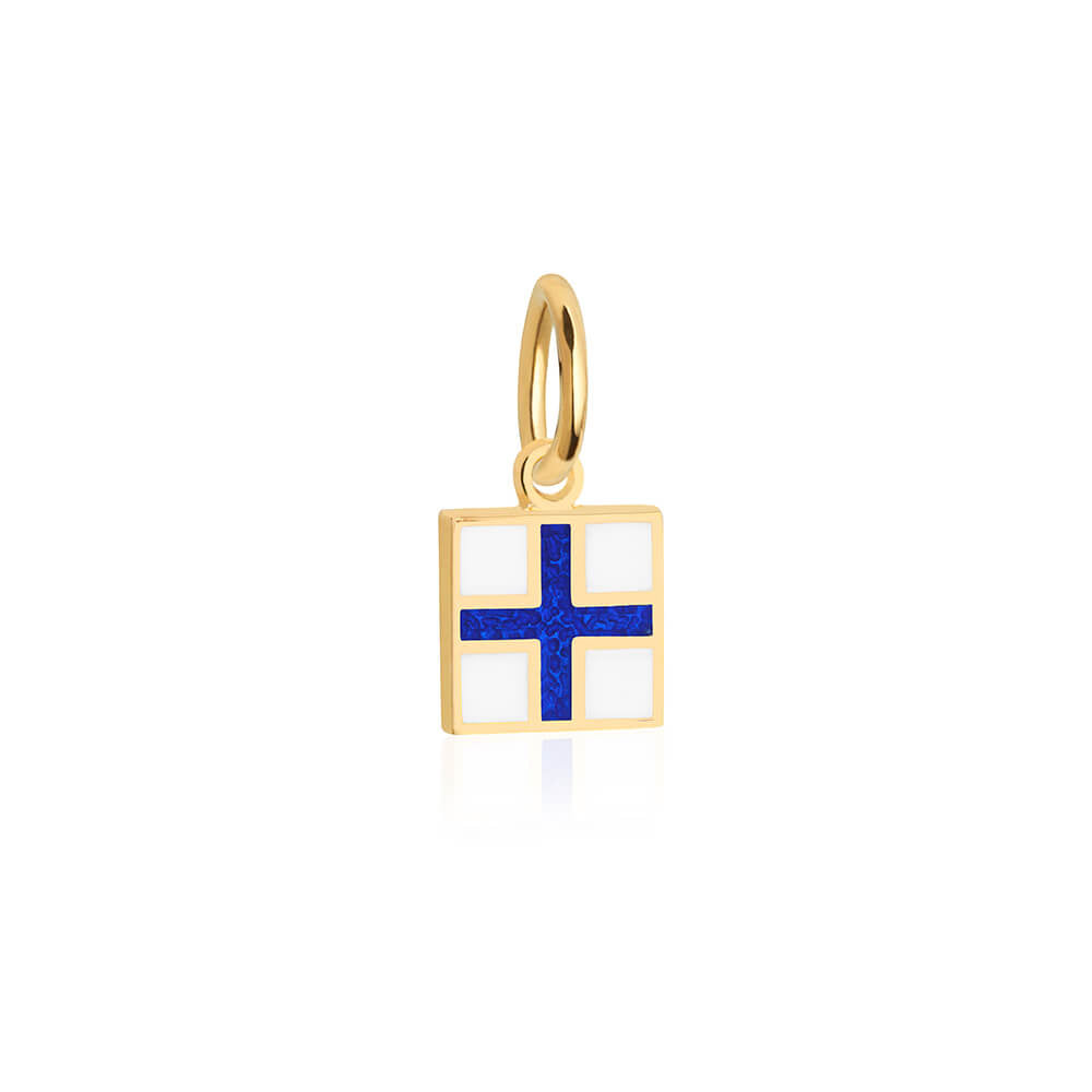 Letter X, Nautical Flag Gold Mini Charm