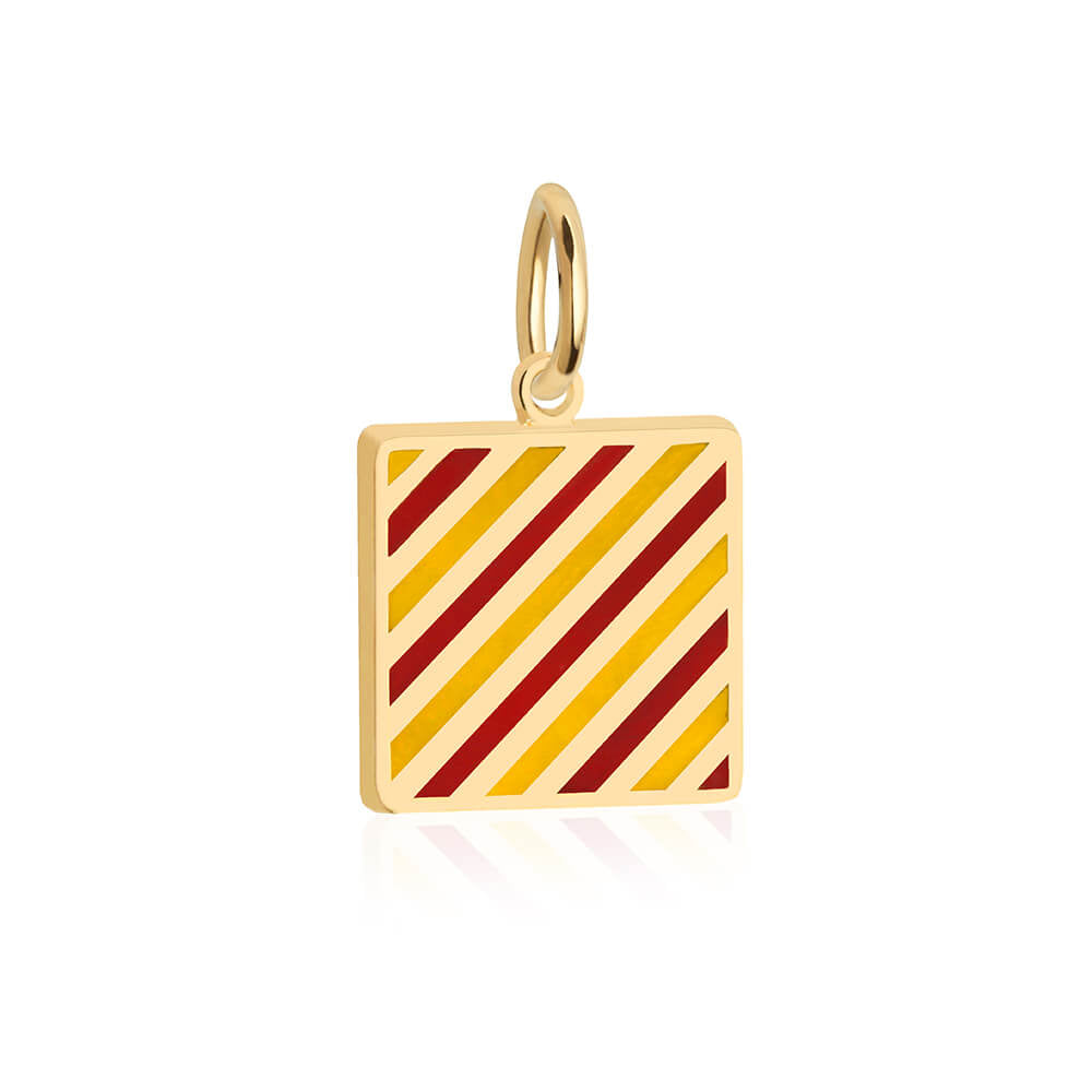 Letter Y, Nautical Flag Solid Gold Large Charm