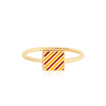 Letter Y, Nautical Flag Gold Mini Ring
