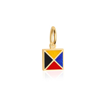 Letter Z, Nautical Flag Gold Mini Charm