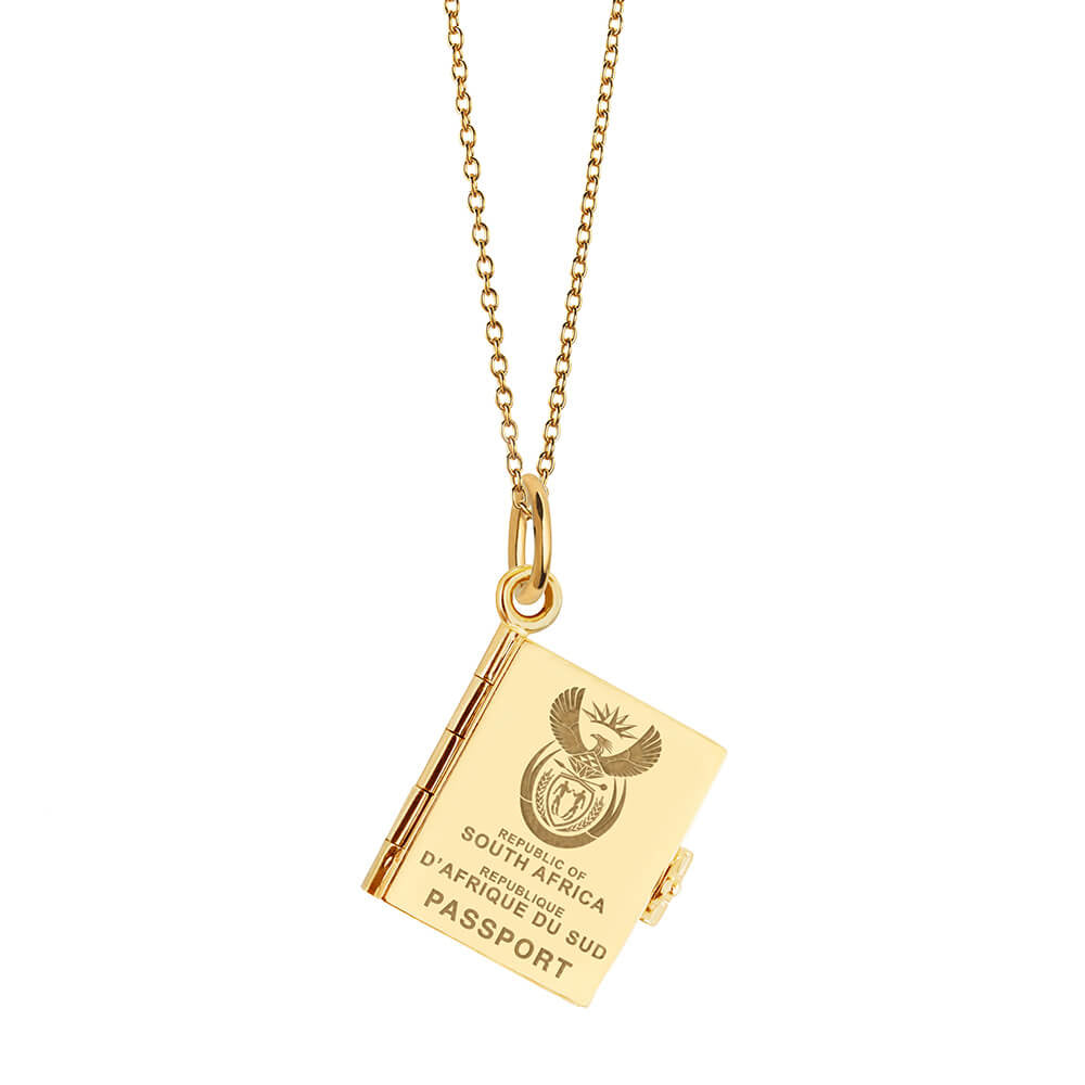 Passport Book Charm South Africa Solid Gold