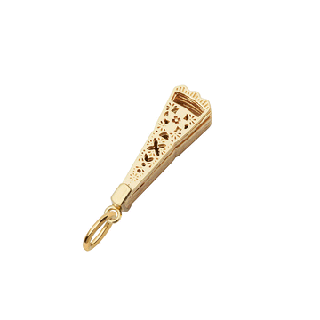 Spanish Fan Charm, Solid Gold