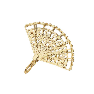 Spanish Fan Charm, Solid Gold