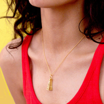 Spanish Fan Charm, Solid Gold