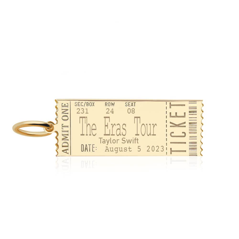 Event Ticket Customizable Charm Solid Gold