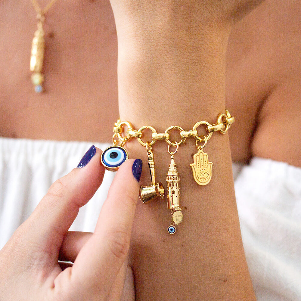 Turkish Hamsa Charm, Gold – JET SET CANDY Turkish Hamsa Charm, Gold – JET SET CANDY