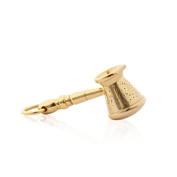 Turkish Cezve Coffee Pot Charm, Solid Gold