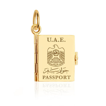 Passport Book Charm United Arab Emirates Gold