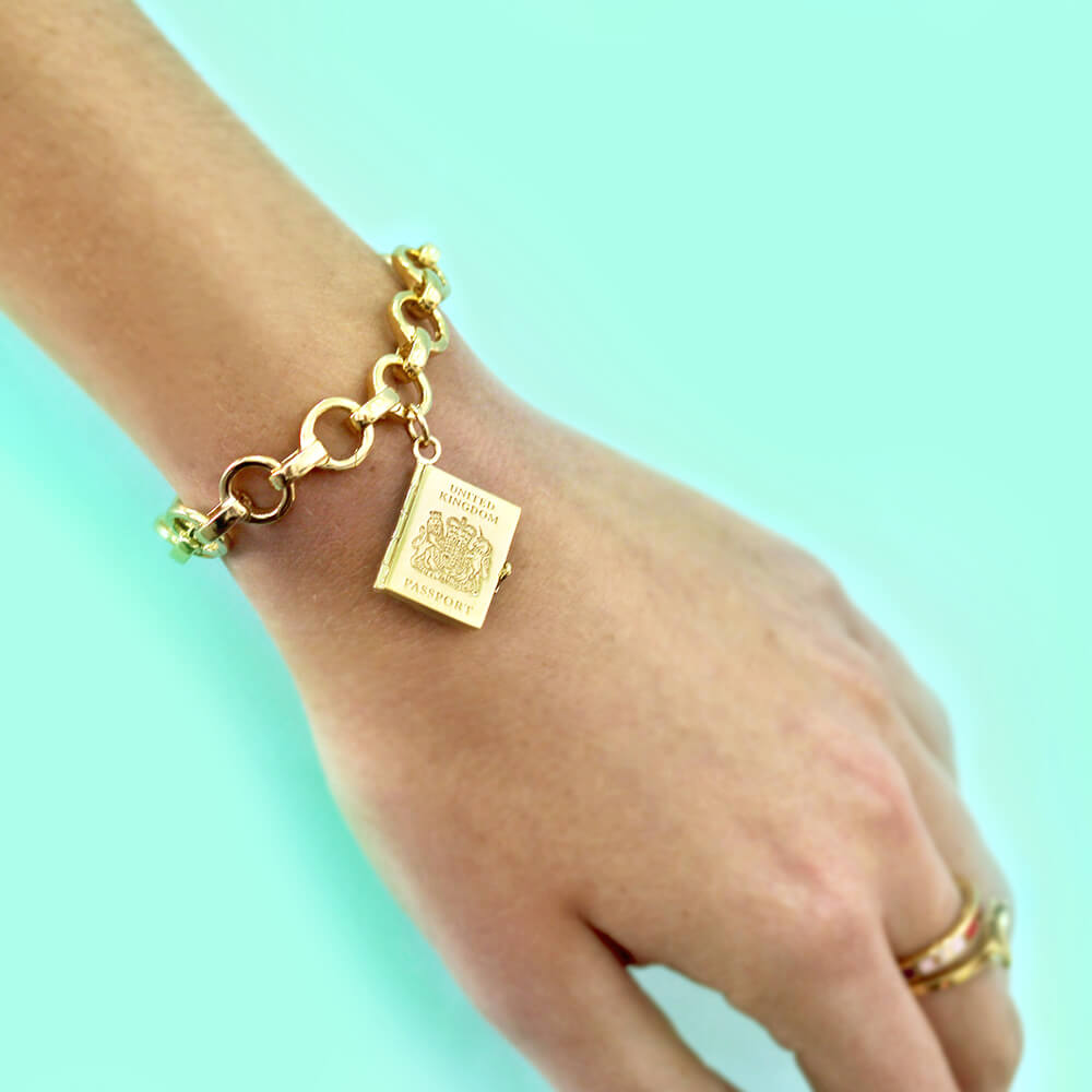 Passport Book Charm BESPOKE Solid Gold