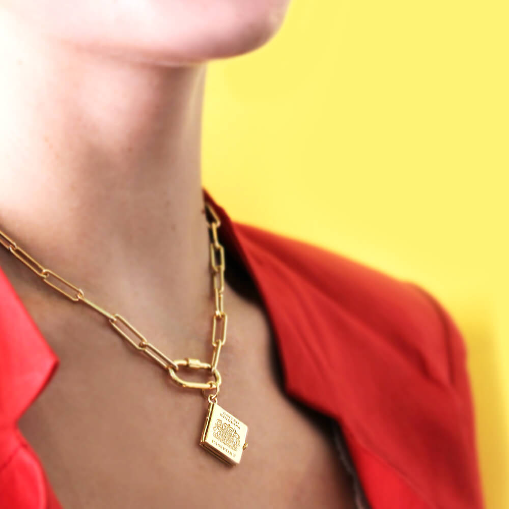 Passport Book Charm Europe Solid Gold