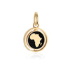 Africa Continent Spinner Charm, Gold, Black Enamel