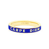 Carpe Diem Ring, Blue Enamel, Gold