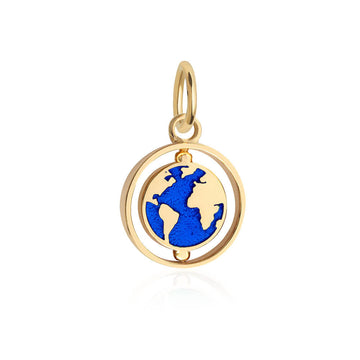 Spinning Globe Charm Gold Small