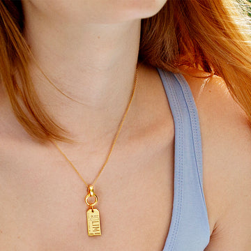 Luggage Tag Charm, Solid Gold