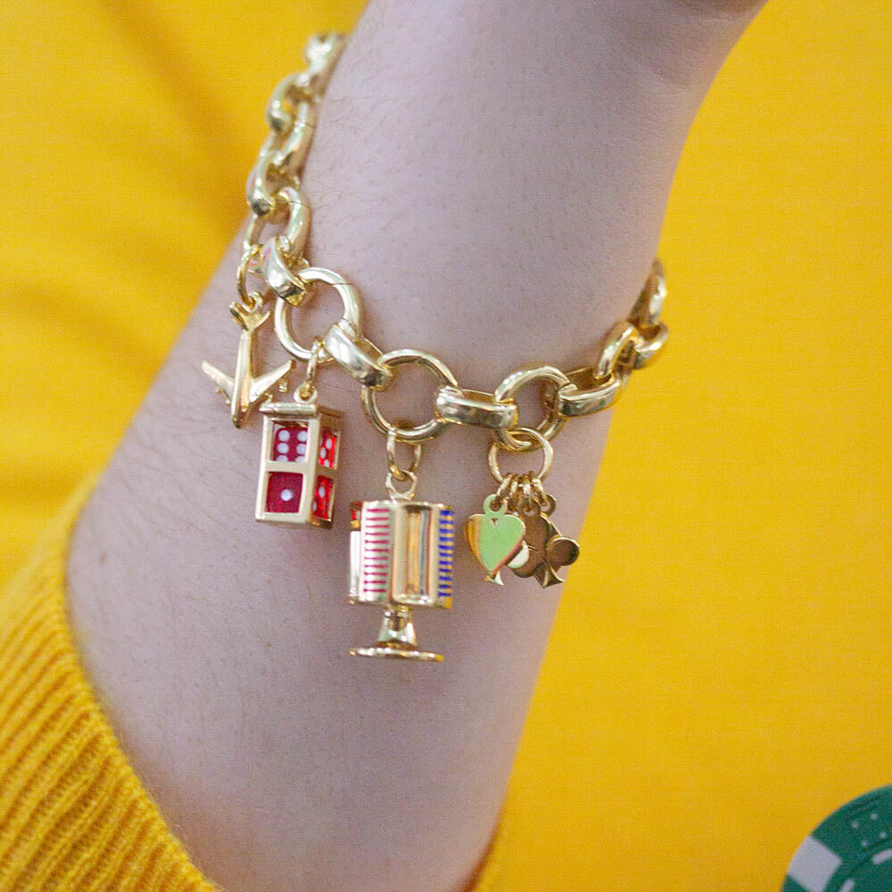 Playing Card Suit Charm Set in 14K Solid Gold | Mini Heart, Spade