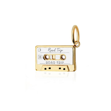 Mixtape Cassette Charm Gold