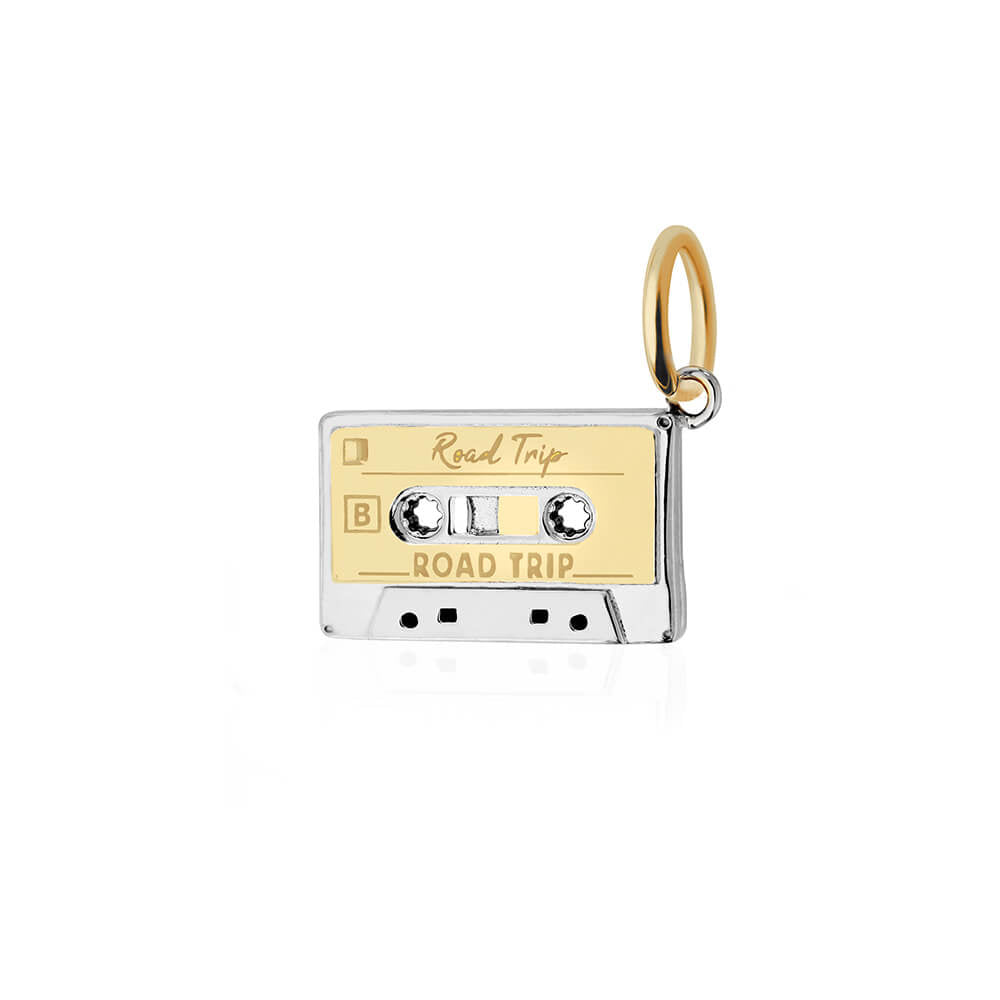 Mixtape Cassette Charm Solid Gold