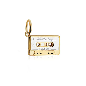 Mixtape Cassette Charm Gold