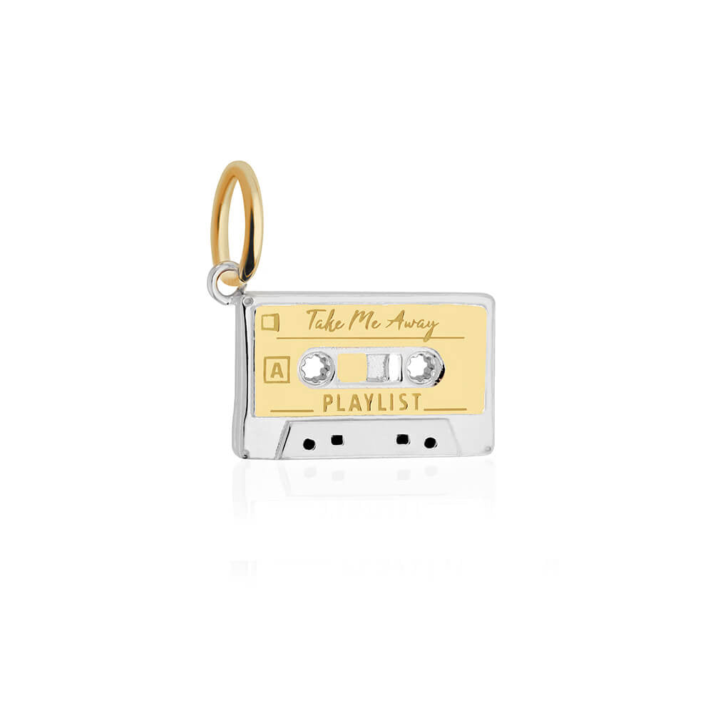 Mixtape Cassette Charm Solid Gold