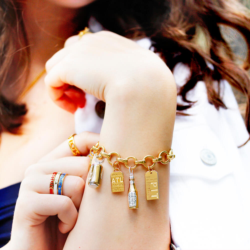 USA Ketchup Charm Gold