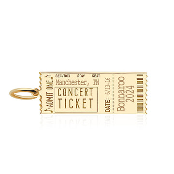 Concert Ticket Charm Solid Gold