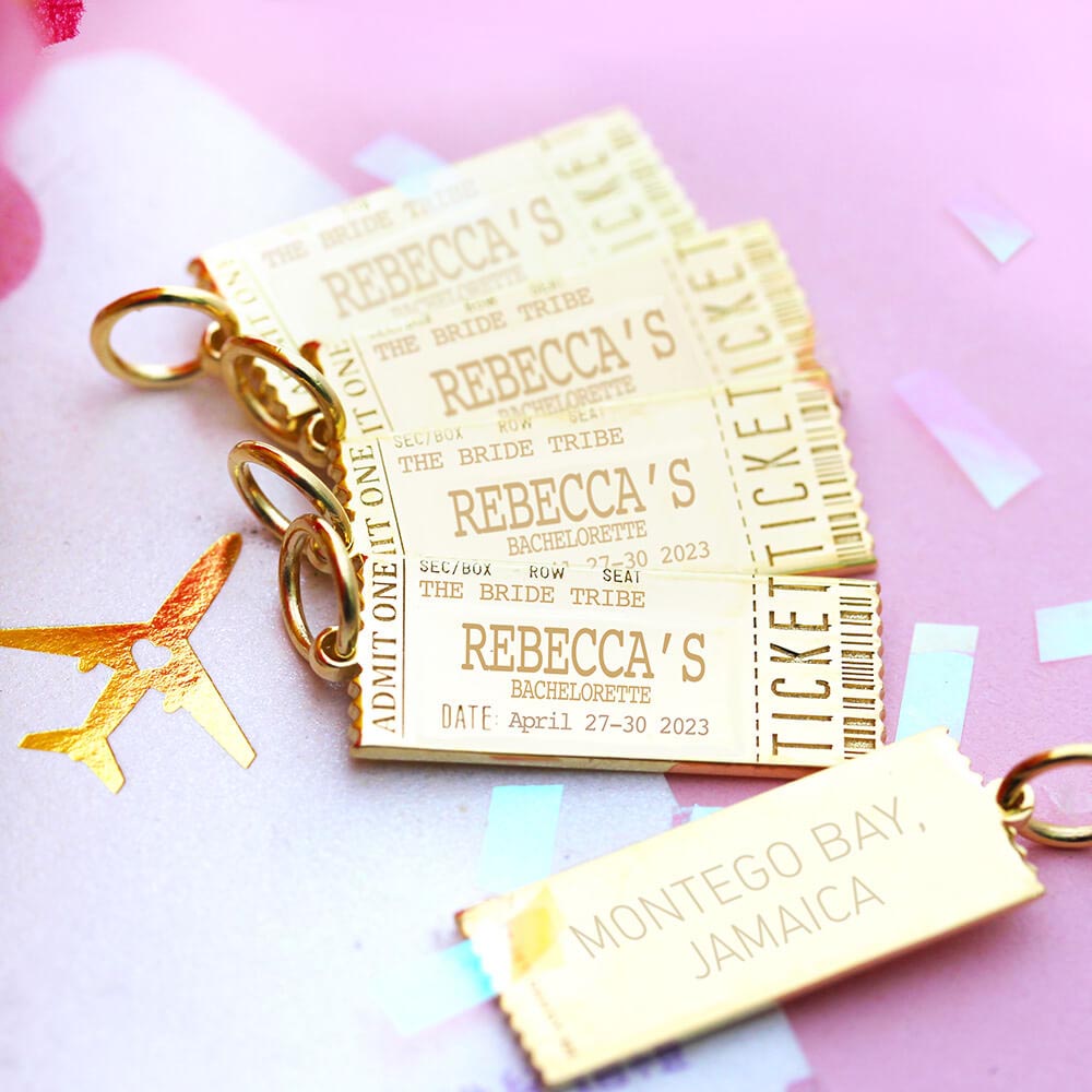 Event Ticket Customizable Charm Silver