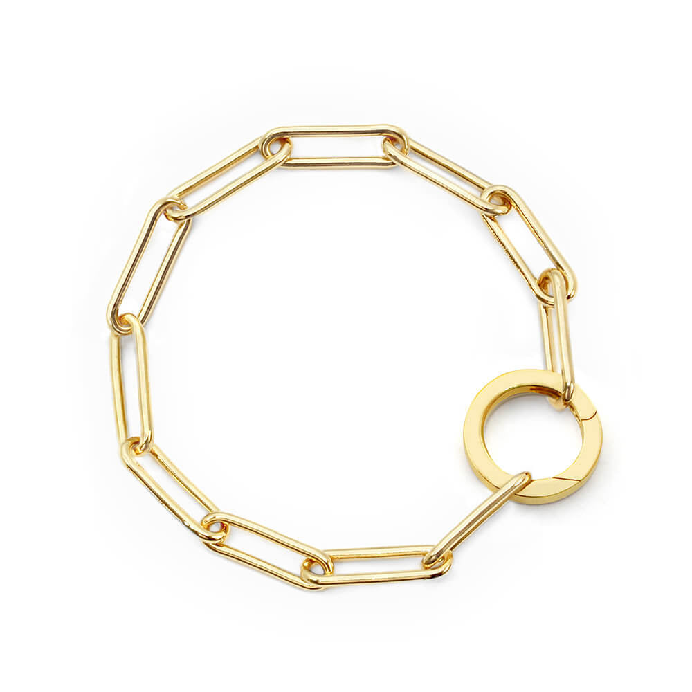 Gold link bracelet, the daily 360 by Jet Set Candy, displayed on a white background.