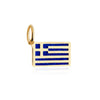 Greece Enamel Flag Charm, Solid Gold