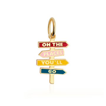 Gold Enamel "Oh the Places You’ll Go" Charm