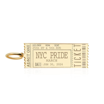 Event Ticket Customizable Charm Solid Gold