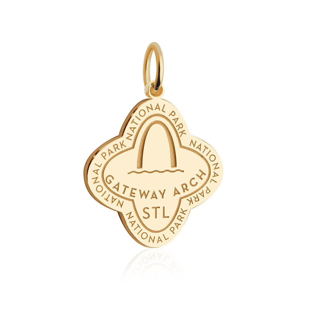 gold vermeil solid gold engraved gateway arch stl national park charm