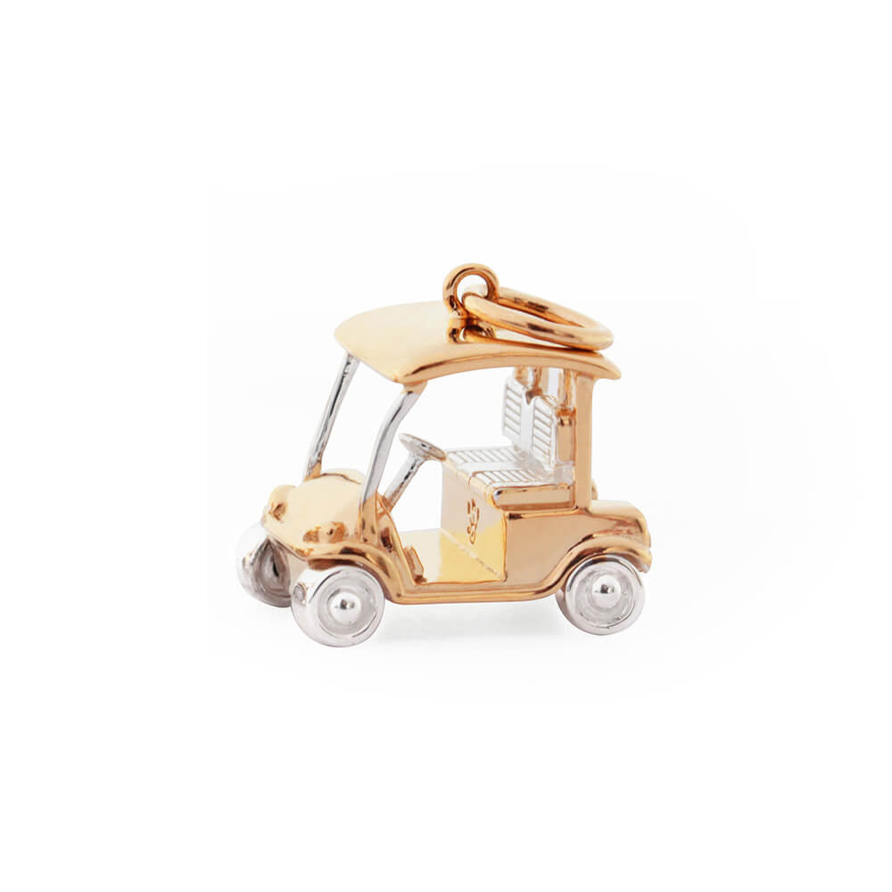 Golf Cart Charm, Gold Two-Tone – JET SET CANDY