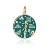 7 Wonders Of The World Spinner Green Enamel, Gold