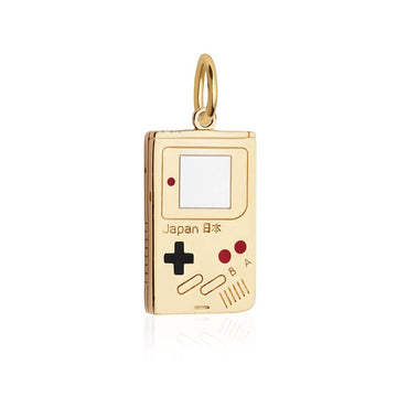 Handheld Video Game Charm, Two-Tone Gold