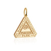 gold vermeil solid gold engraved triangular hawaii volcanoes national park charm