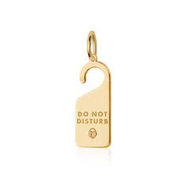 Do Not Disturb Hotel Sign Charm, Solid Gold