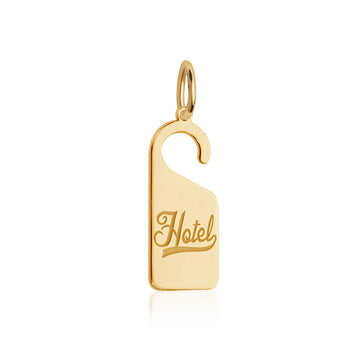 Do Not Disturb Hotel Sign Charm, Solid Gold