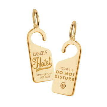 Do Not Disturb Hotel Sign Charm, Solid Gold