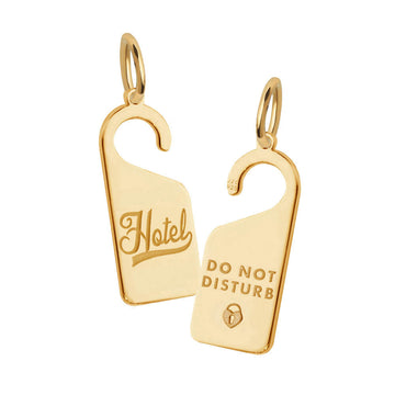 Do Not Disturb Hotel Sign Charm, Solid Gold