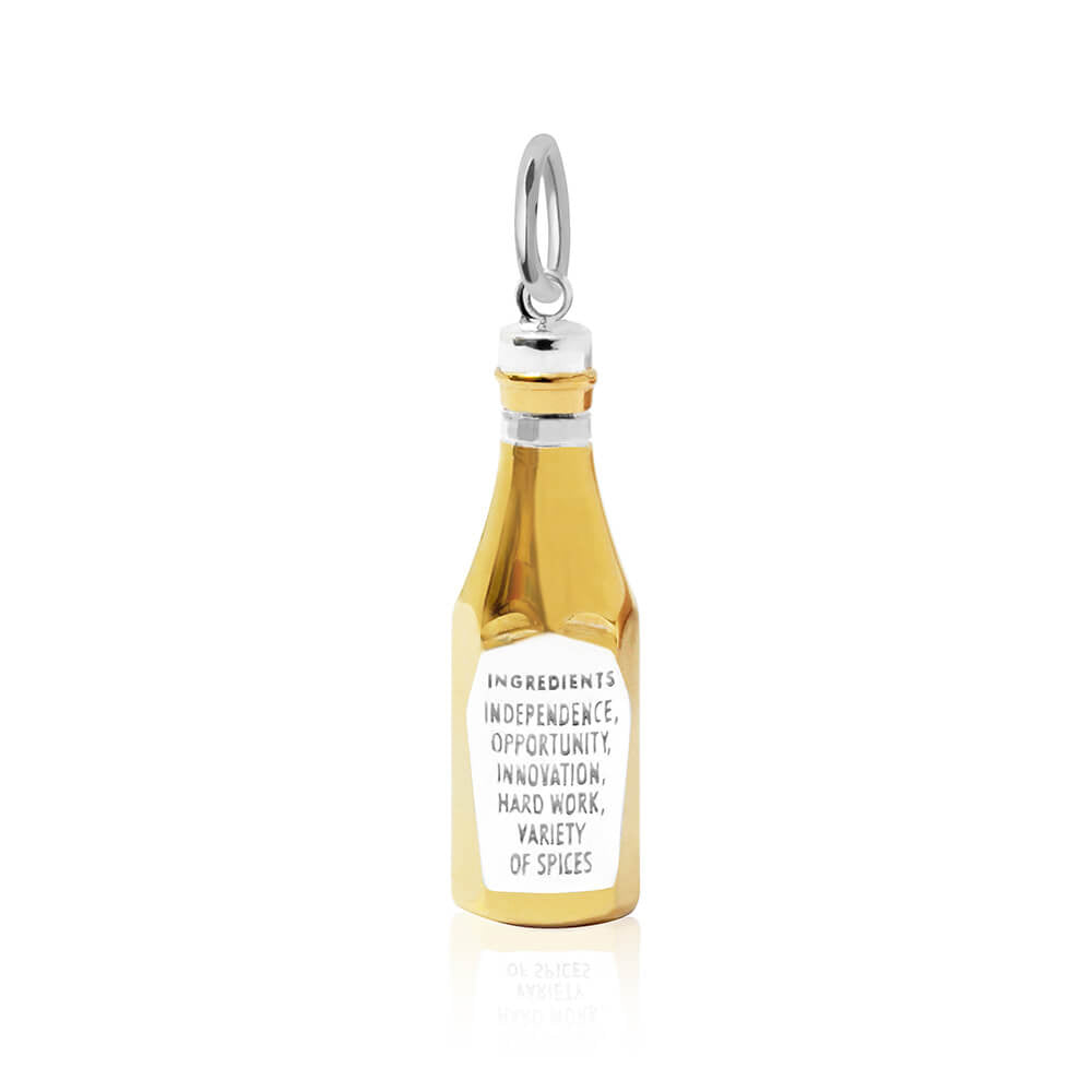 USA Ketchup Charm Gold