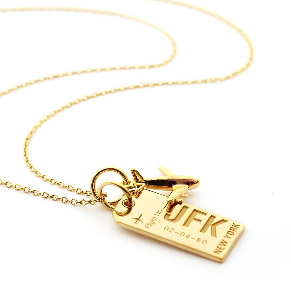 Luggage Tag Charm, Solid Gold