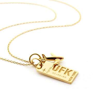 Luggage Tag Charm, Solid Gold