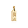 Barcelona Spain BCN Luggage Tag Charm, Gold Mini