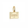 Bermuda Passport Stamp Charm, Gold Mini