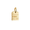Paris France CDG Luggage Tag Charm, Gold Mini