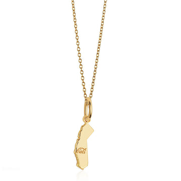 Cali State Charm Necklace, Gold Mini