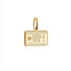 Costa Rica Passport Stamp Charm, Gold Mini