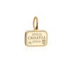 Croatia Passport Stamp Charm, Gold Mini